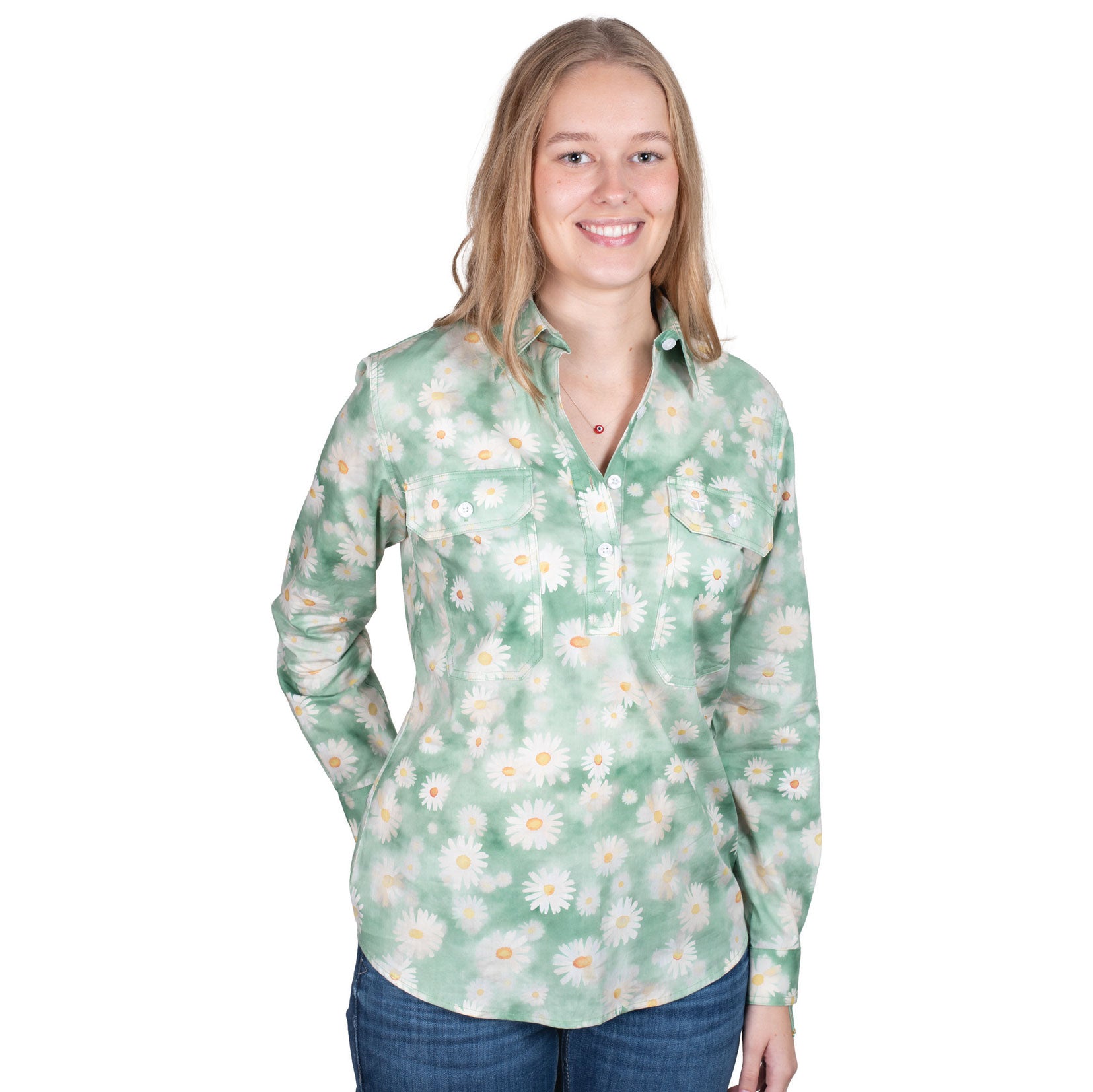 Just Country Wmns Georgie Half Button | Country Clothing - Ladies Shirt | Saddleworld Ipswich