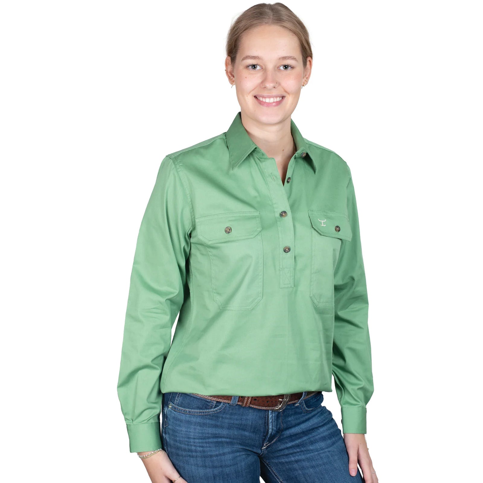 Just Country Wms Jahna Workshirt | Country Clothing - Ladies Shirts | Saddleworld Ipswich