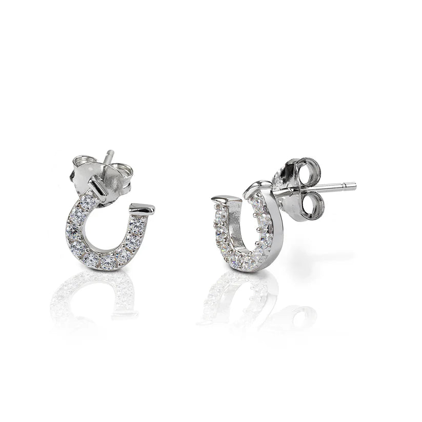 Kelly Herd Earrings Clear Horseshoe - Sterling Silver | Giftware - Jewellery | Saddleworld Ipswich