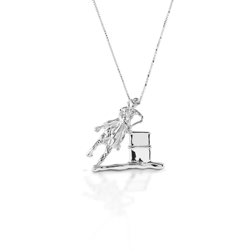 Kelly Herd Necklace Large Barrel Racing Pendant - Sterling Silver | Giftware - Jewellery | Saddleworld Ipswich