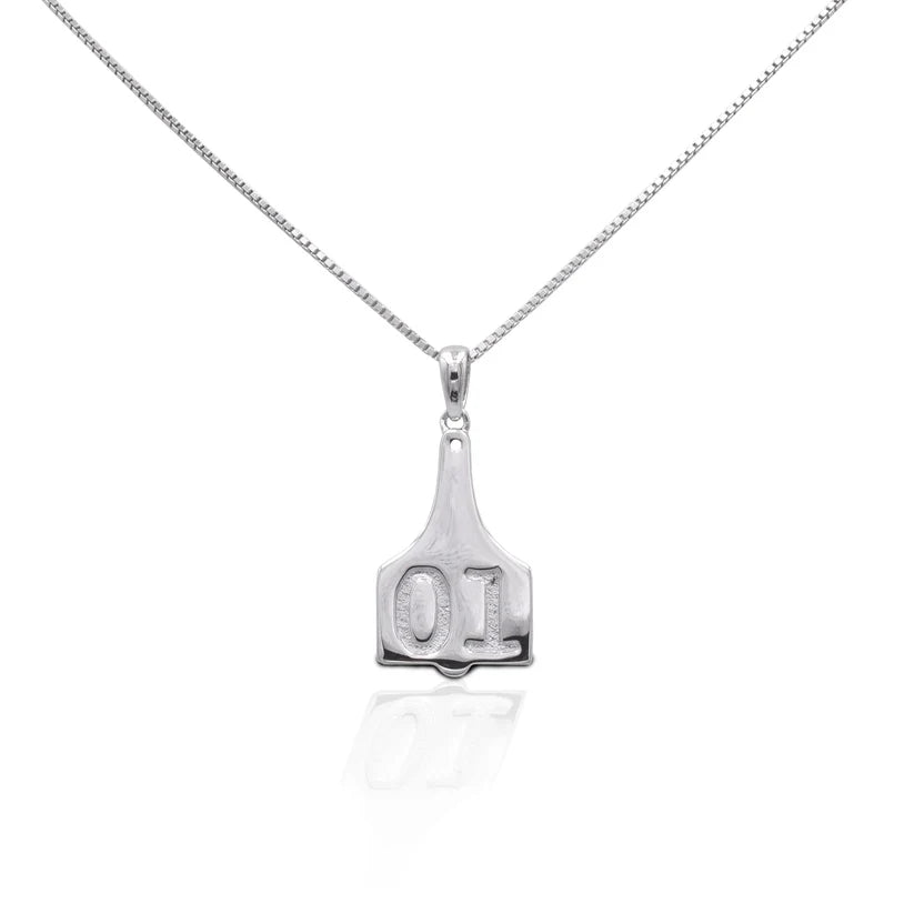 Kelly Herd Necklace Small Ear Tag Pendant - Sterling Silver | Giftware - Jewellery | Saddleworld Ipswich