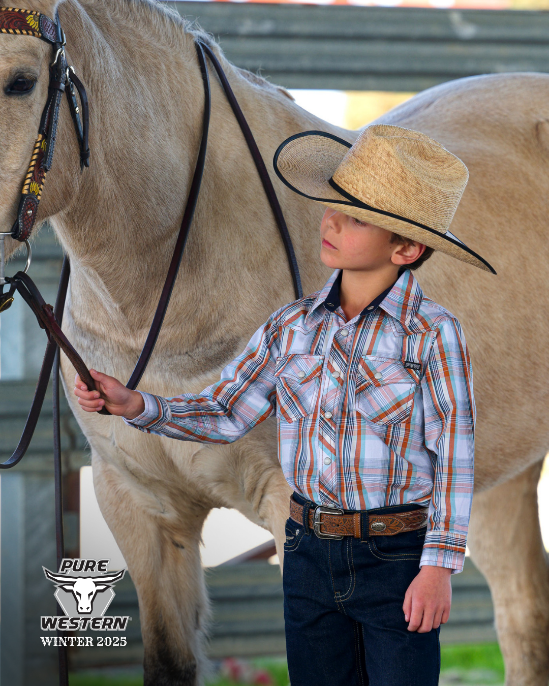 Pure Western Boys Axel Long Sleeve Shirt