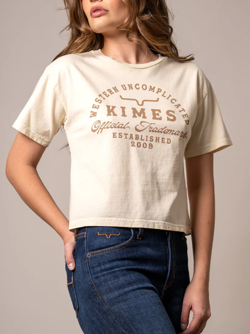 Kimes Ranch Wmns Heavy Text T Shirt | Ivory | Ladies T-Shirt | Kimes Ranch | Saddleworld Ipswich