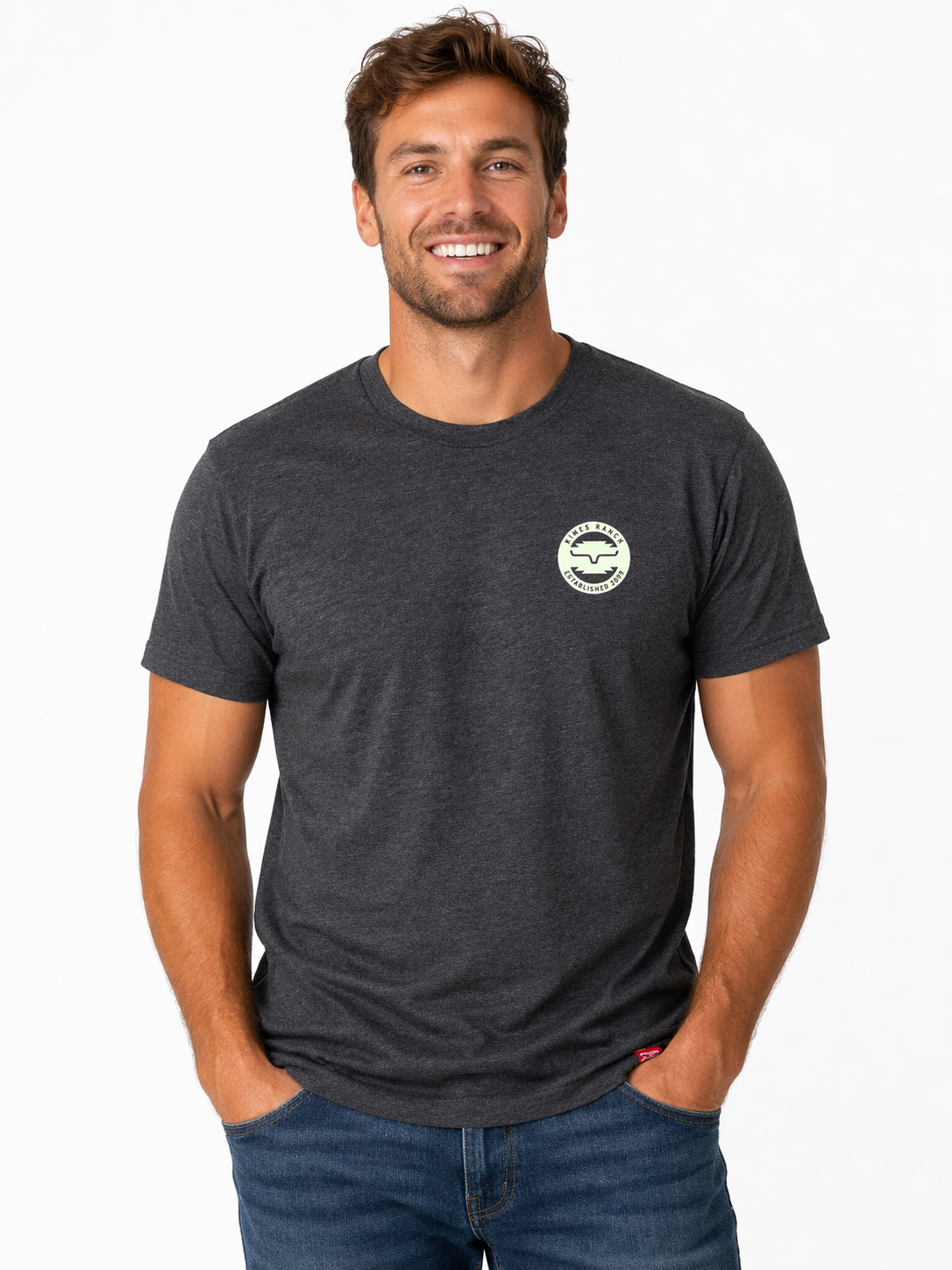 Kimes Ranch Wood Stamp T Shirt | Country Clothing - Mens T Shirt | Saddleworld Ipswich