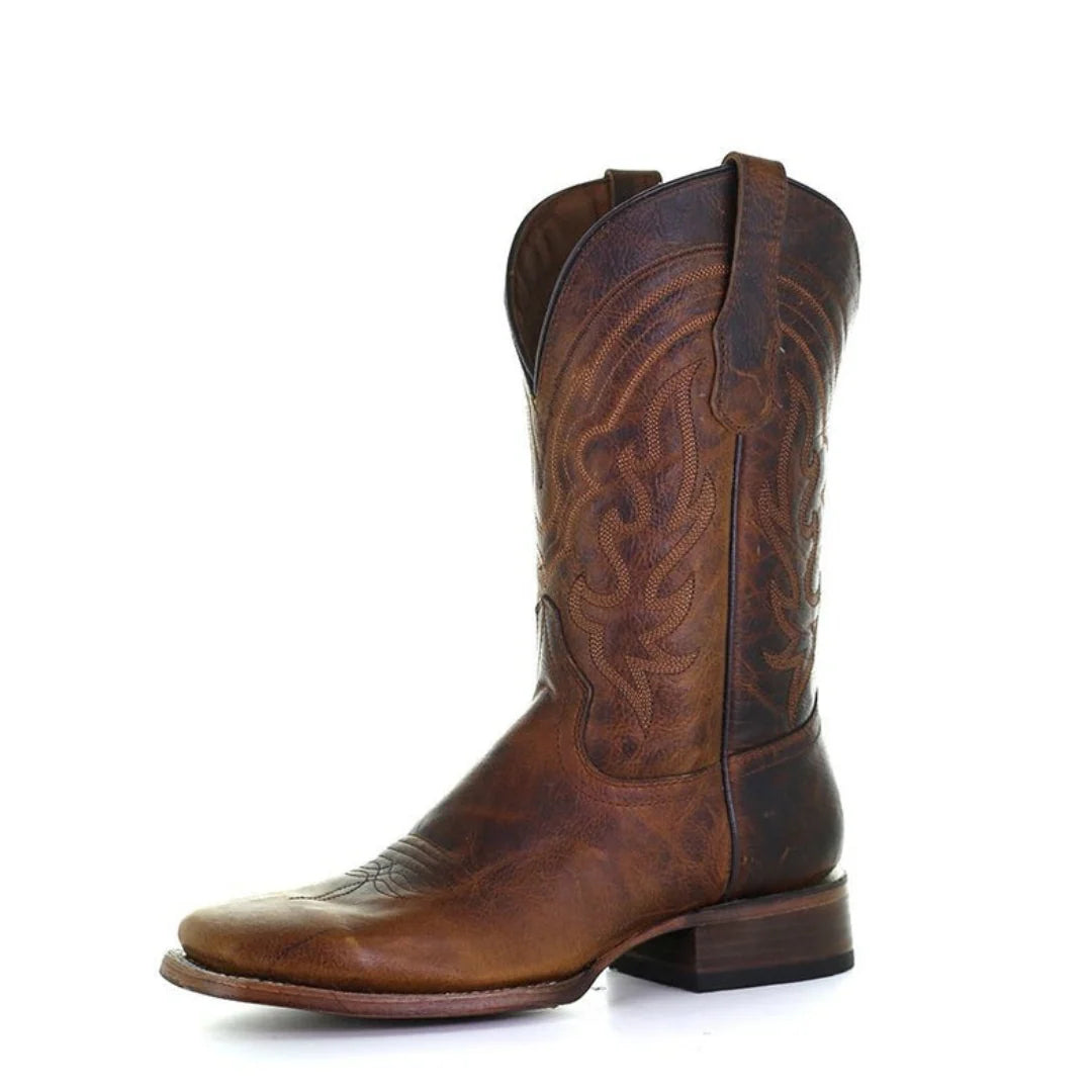 Circle G Mens Embroidered Wide Square Toe