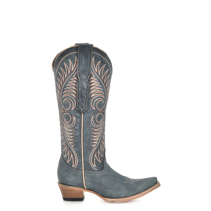 Circle G Embroidery Snip Toe - Blue Distressed