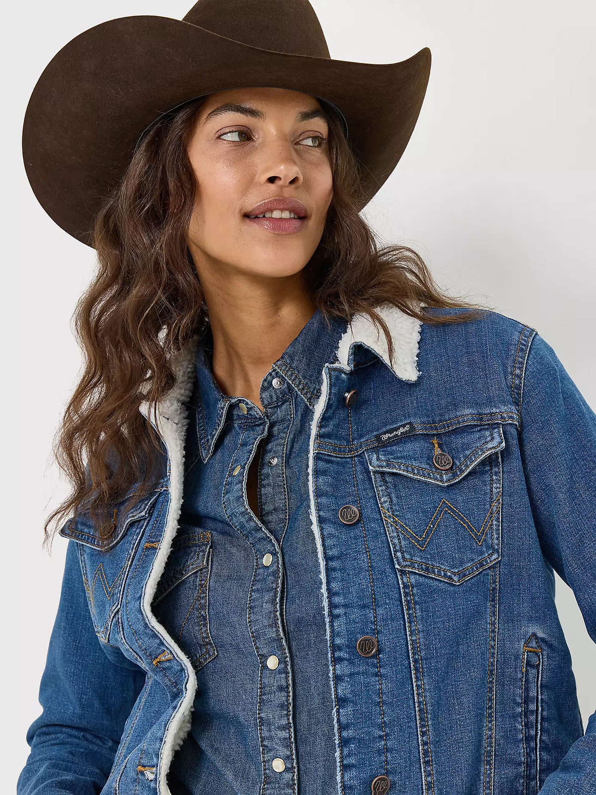 Wrangler Wmns Retro Sherpa Lined Western Denim Jacket