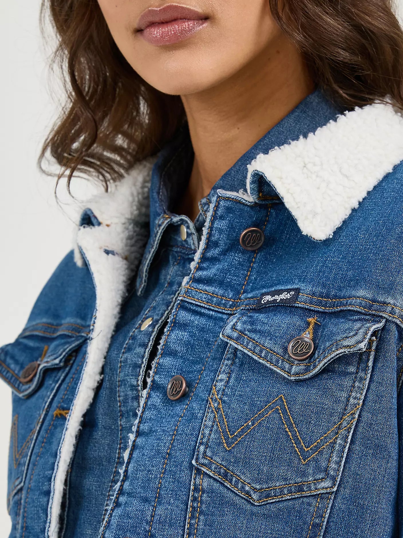 Wrangler Wmns Retro Sherpa Lined Western Denim Jacket
