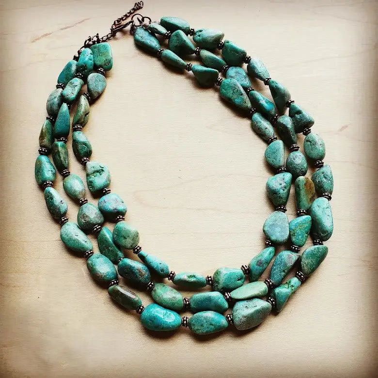 Large Triple Strand Natural Turquoise | Giftware - Jewellery | Saddleworld Ipswich