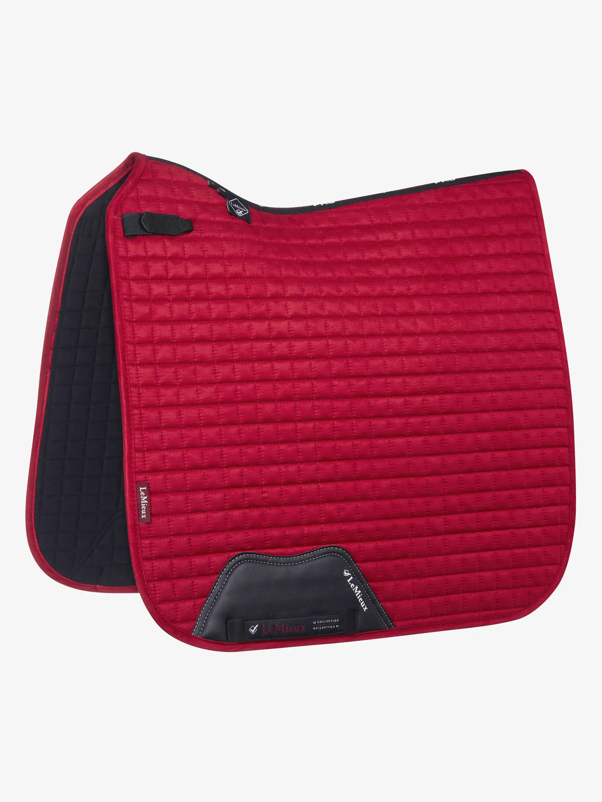 LeMieux Suede Dressage Square Chilli Red | Saddleworld Ipswich | Horse Supplies | Saddle Cloths and Bonnetts
