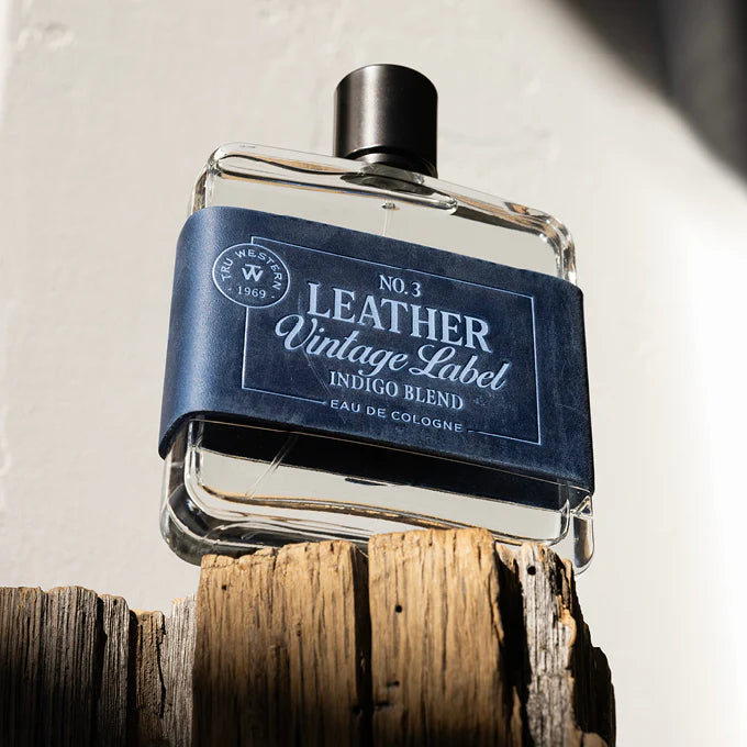Tru Western Mns Leather Vintage Label #3 Indigo Blend Eau De Cologne