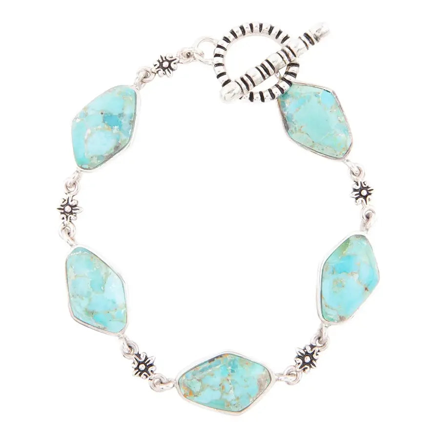 Linked Blue Turquoise and Sterling Bracelet | Giftware - Jewellery | Saddleworld Ipswich