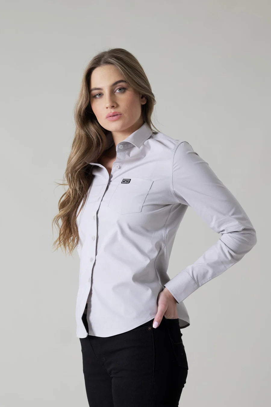 Kimes Ranch Wmns Linville Shirt Silver