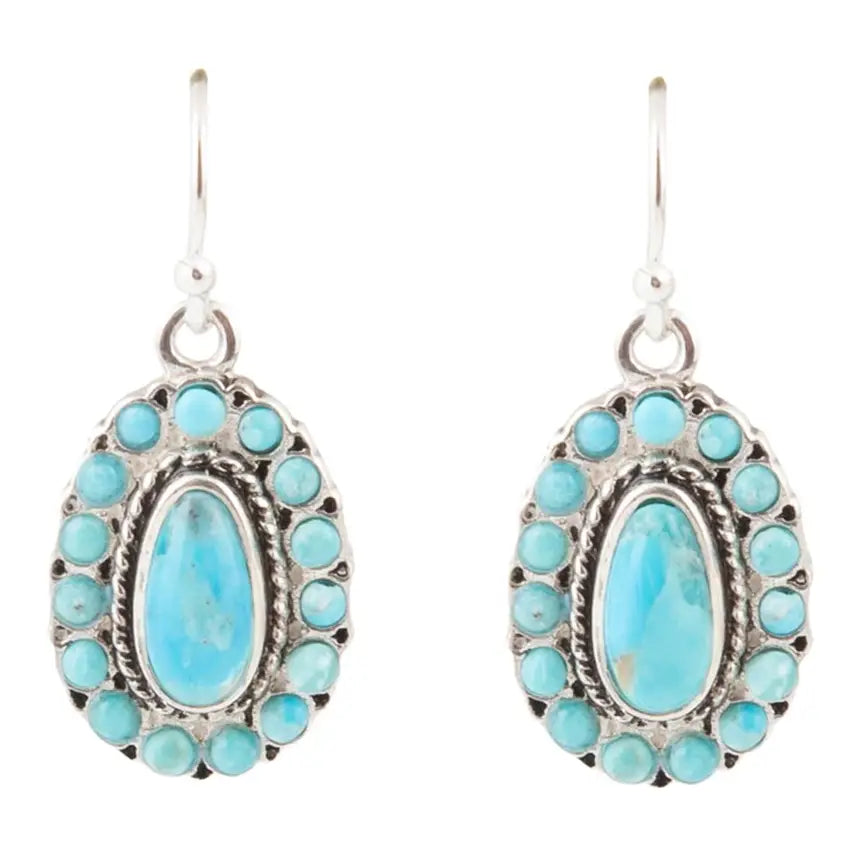 Little Sedona Blue Turquoise and Silver Drop Earrings | Giftware - Jewellery | Saddleworld Ipswich