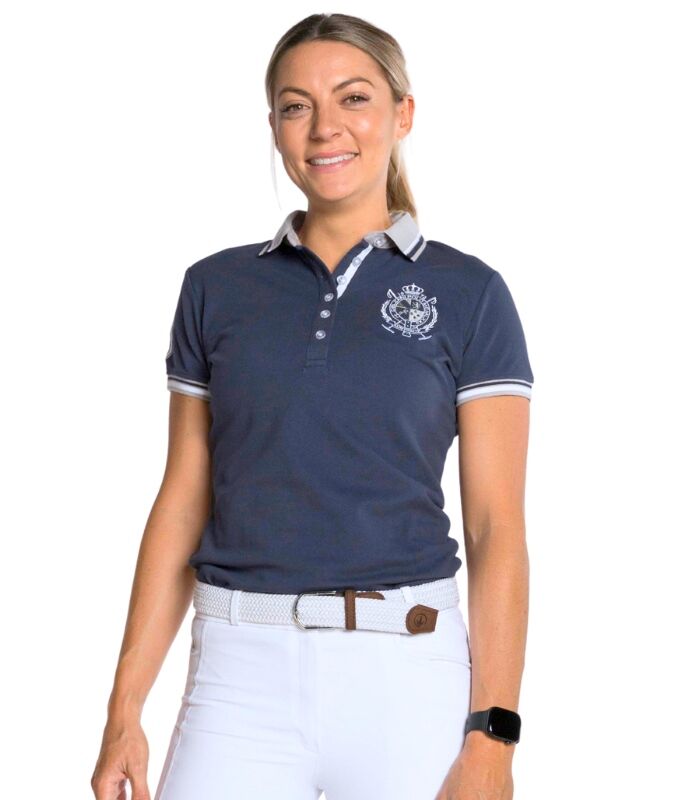 Delzani Livia Polo-Navy Riding Short Sleeve