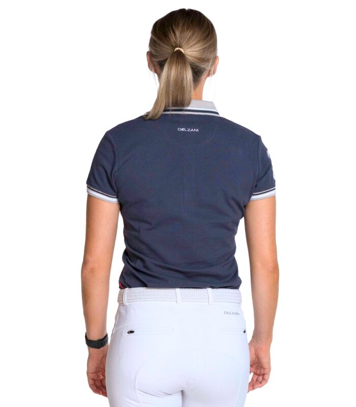 Delzani Livia Polo-Navy Riding Short Sleeve