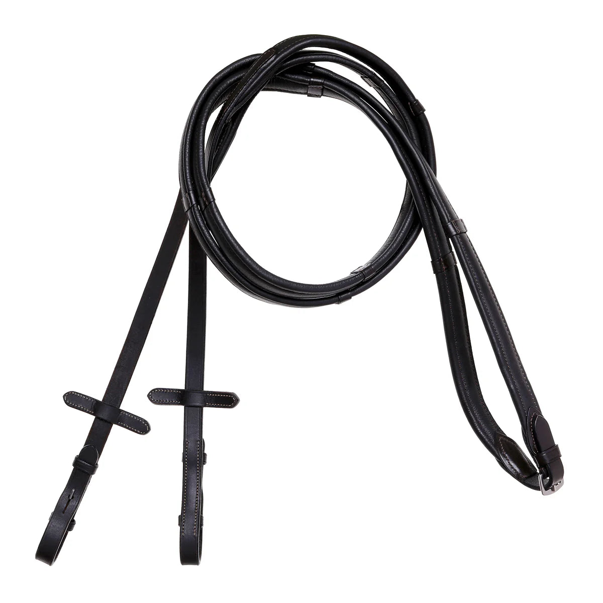 Lumiere Padded Nappa Leather Reins with White Stitching | Horse Supplies - Reins | Saddleworld Ipswich