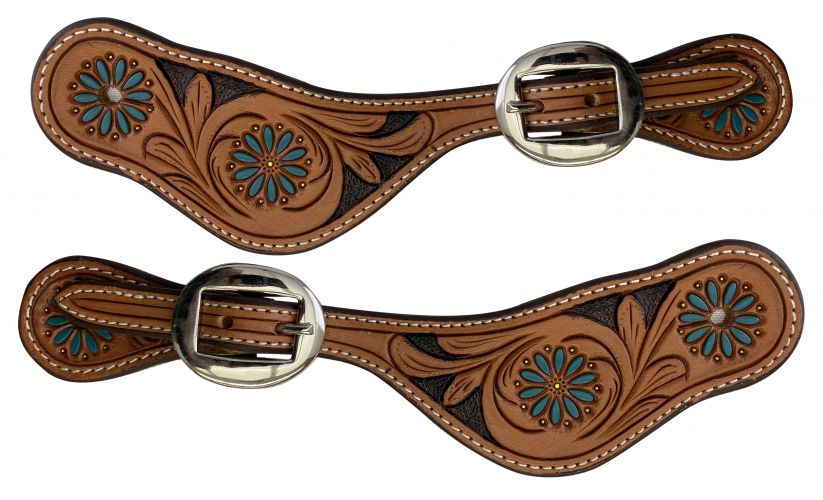 Showman Leather Light Oil Spur Straps