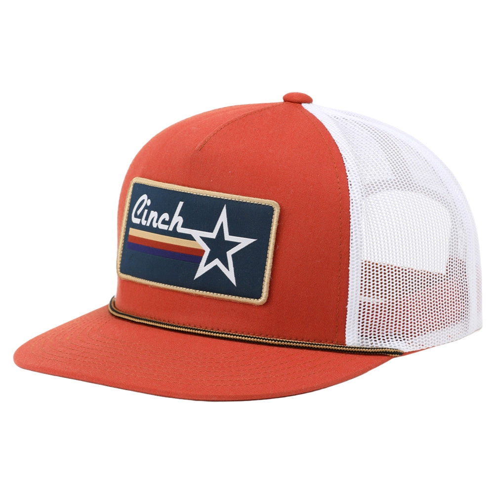 Cinch Mens Logo 5 Panel Orange Cap