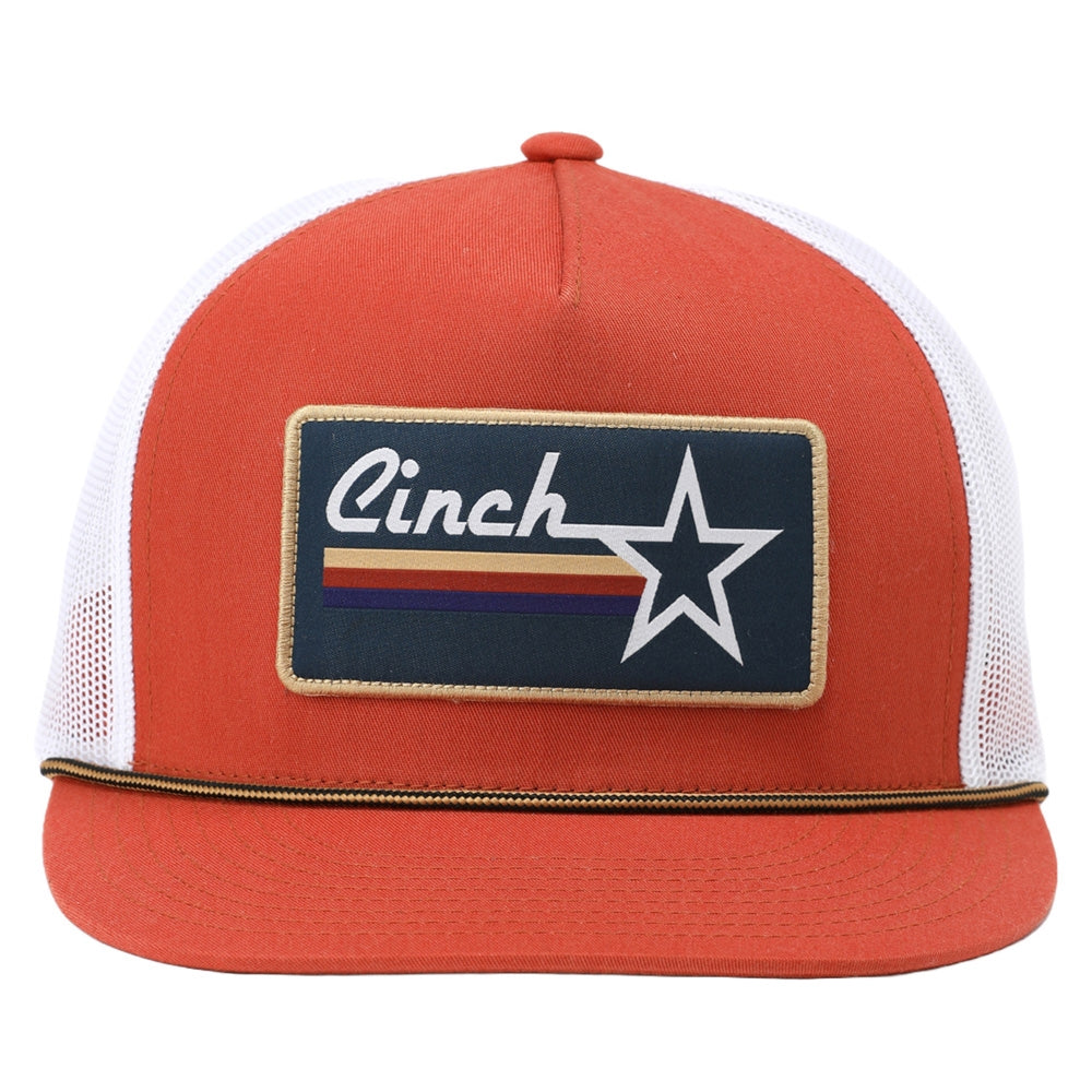 Cinch Mens Logo 5 Panel Orange Cap