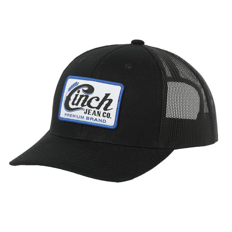 Cinch Mens Solid Black 6 Panel Trucker Cap