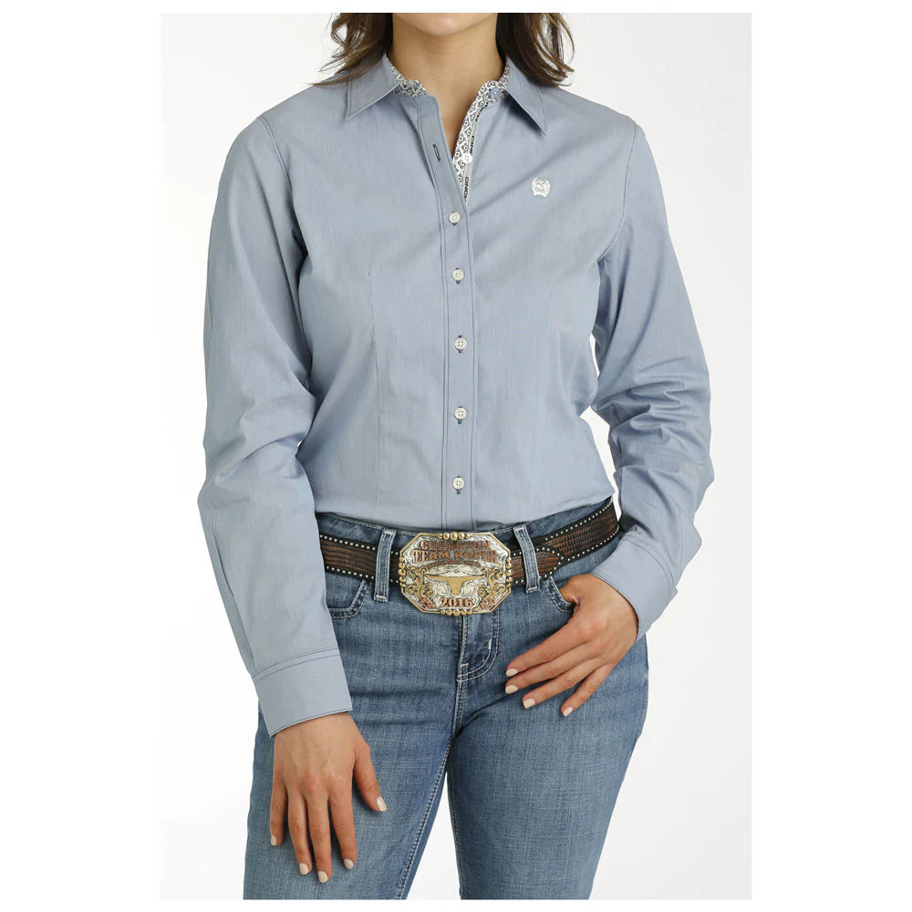 Cinch Wmns Stripe Long Sleeve with Stretch Shirt