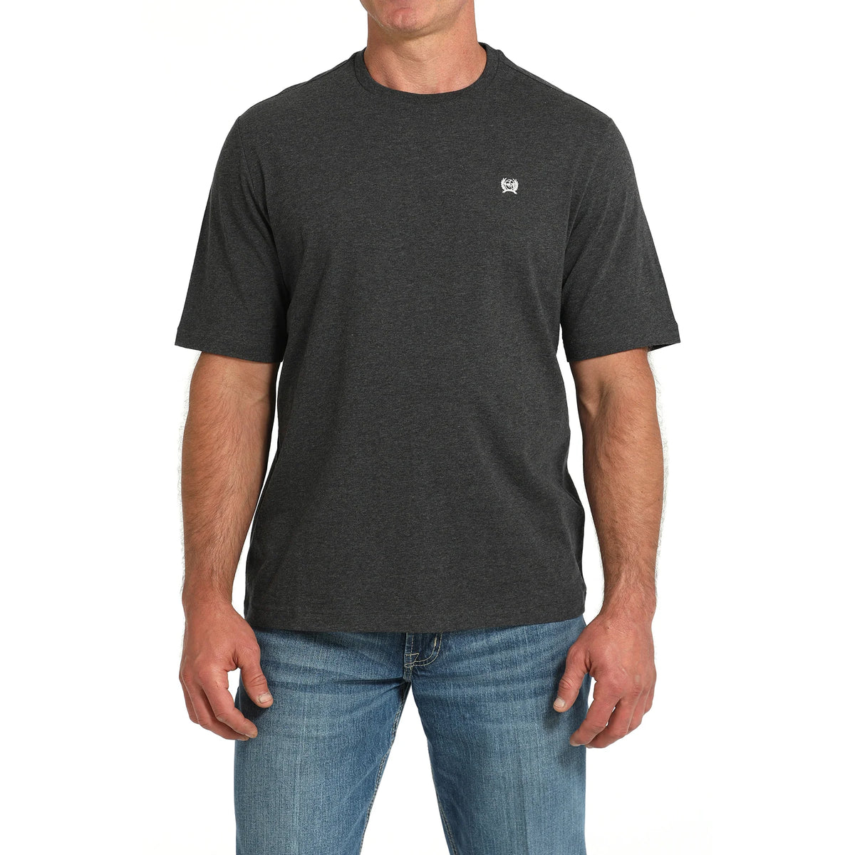 Cinch Mens Solid Logo Black Heather T Shirt