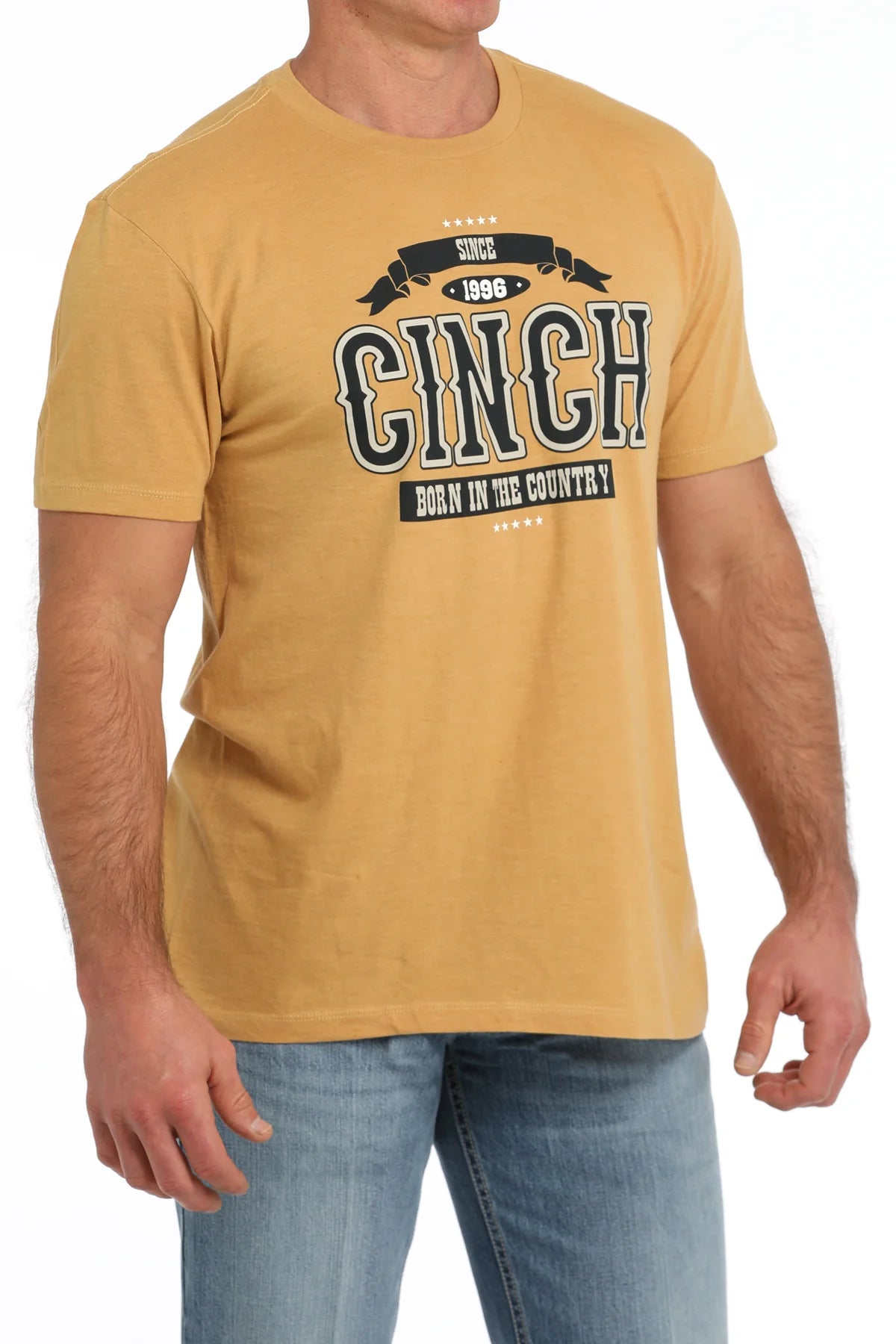 Cinch Mens Born in the Country T Shirt Gold