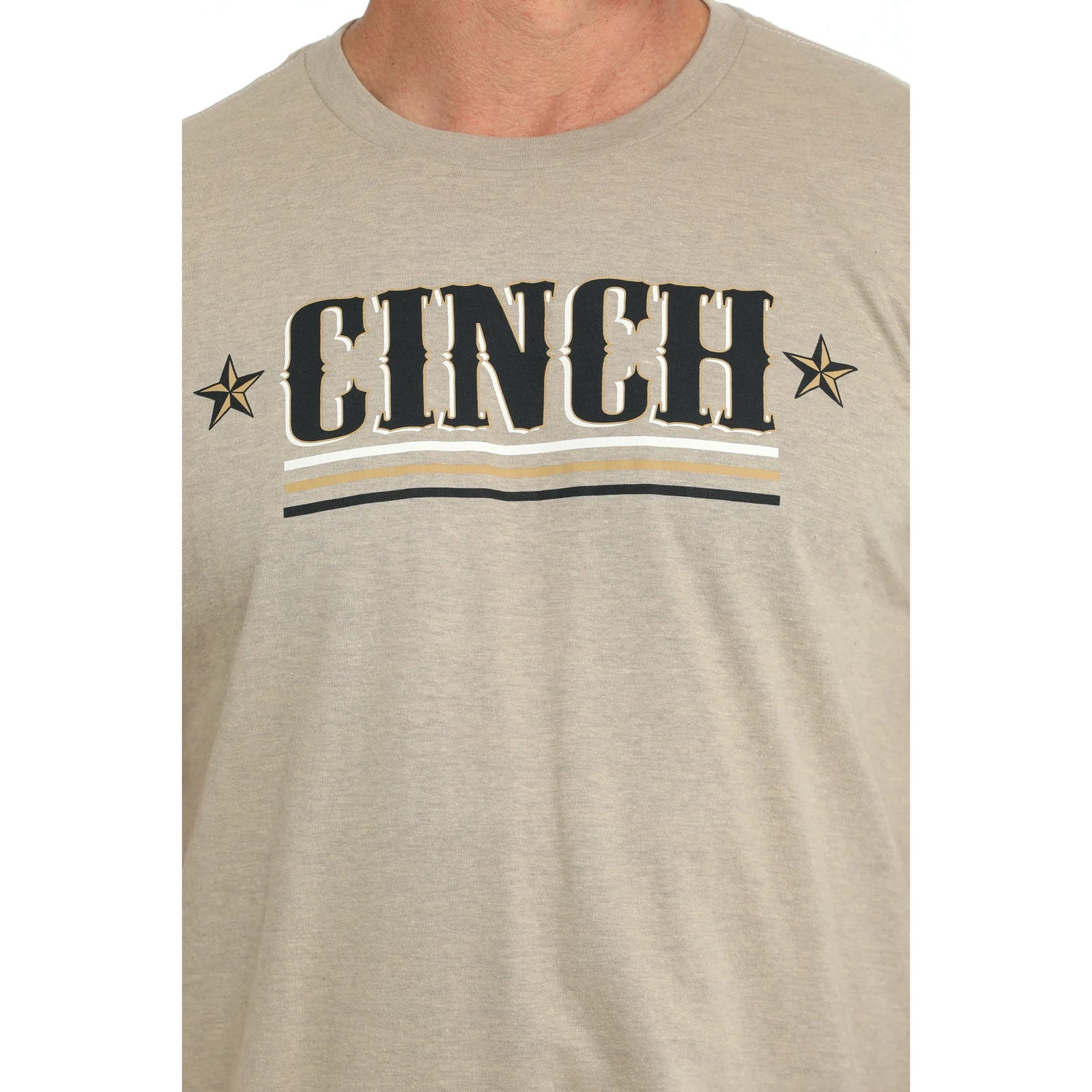 Cinch Mens Logo Cream Graphic T Shirt