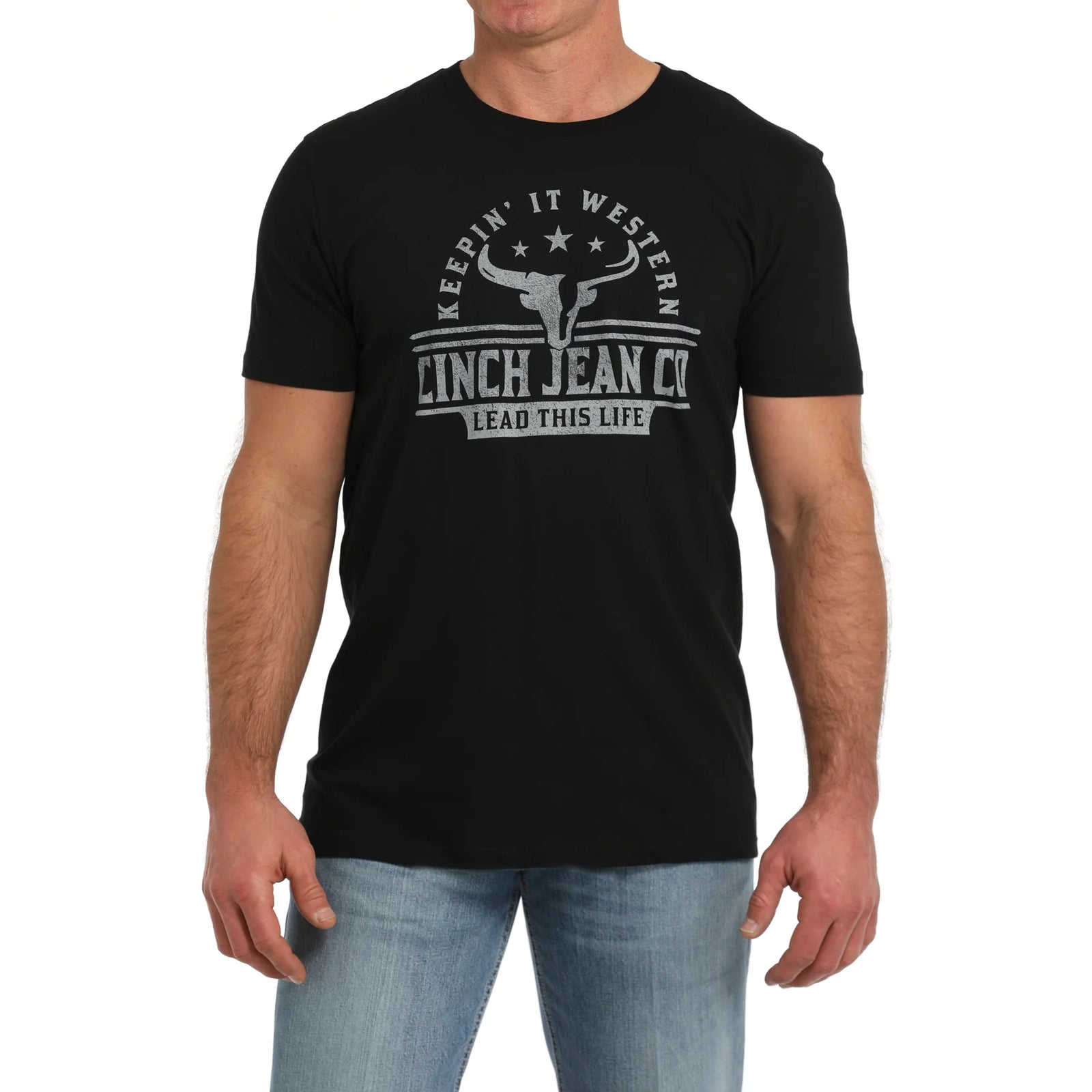 Cinch Mens Keepin it Western Black T Shirt