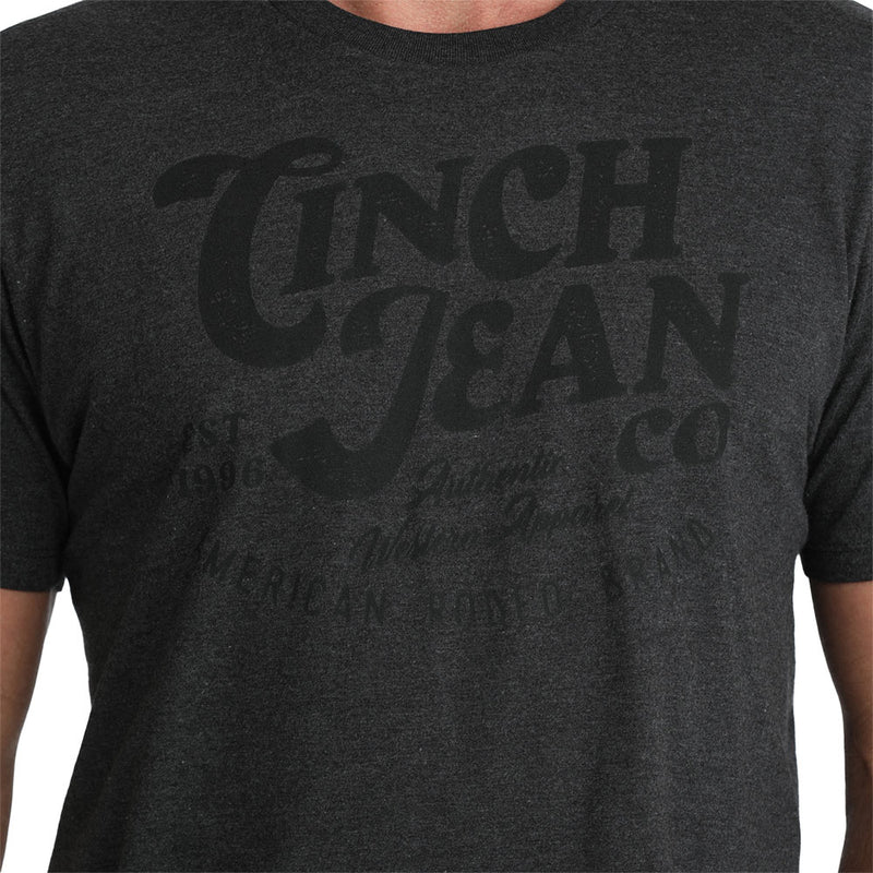 Cinch Mens Charcoal Logo Tee Shirt