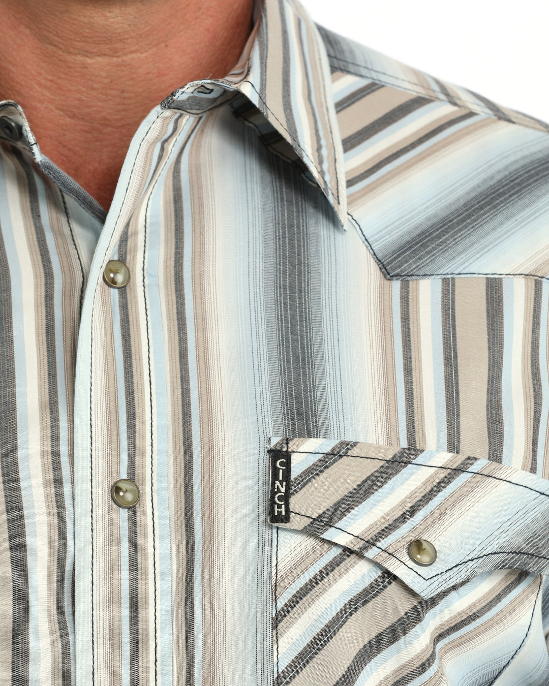 CinchMensModernFitLongSleeveStripeSnapShirt | Country Clothing - Mens Shirt | Saddleworld Ipswich