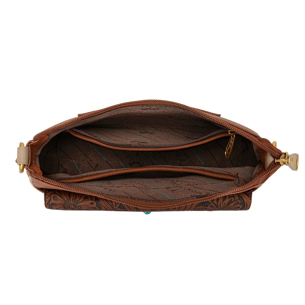 Montana West Tooled Floral Chain Shoulder Crossbody Bag