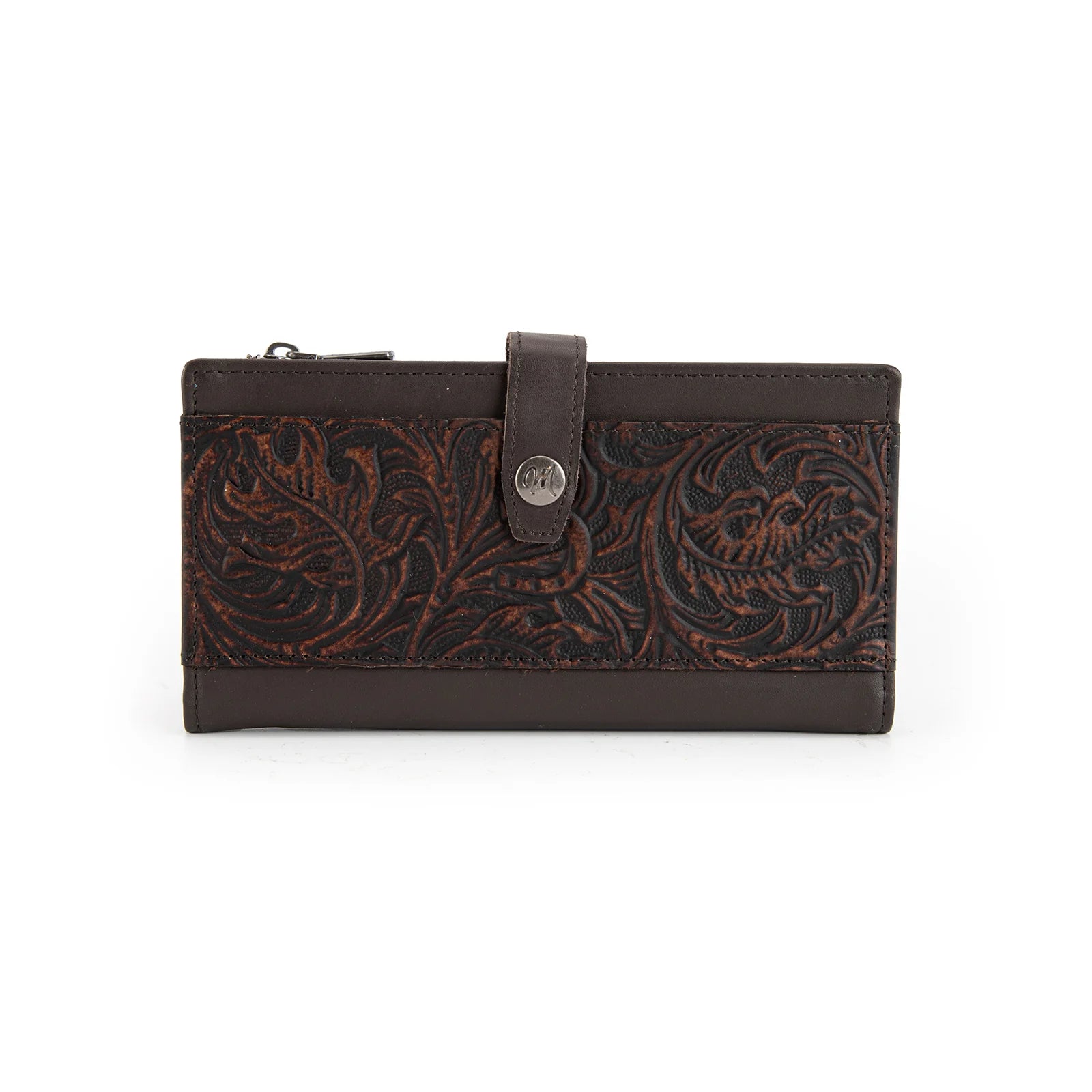 Montana West Leather Floral Tooled Bi Fold Wallet