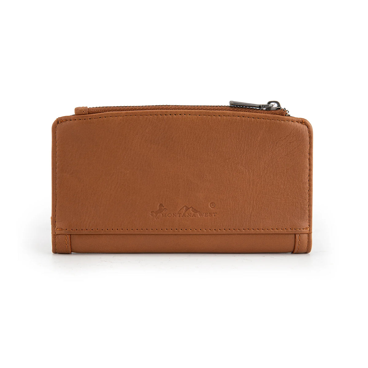 Montana West Genuine Leather Floral Tooled Bi Fold Wallet