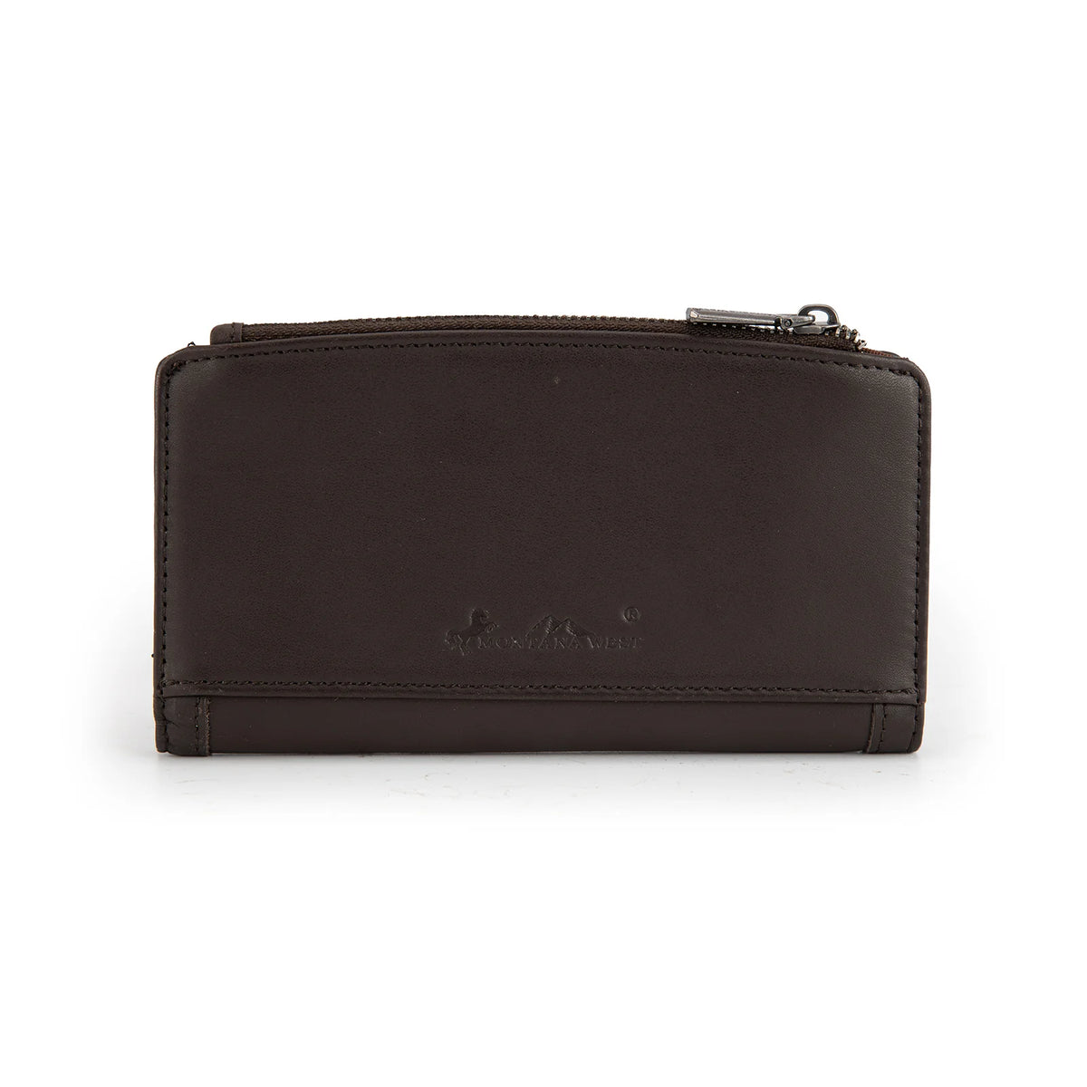 Montana West Genuine Leather Floral Tooled Bi Fold Wallet
