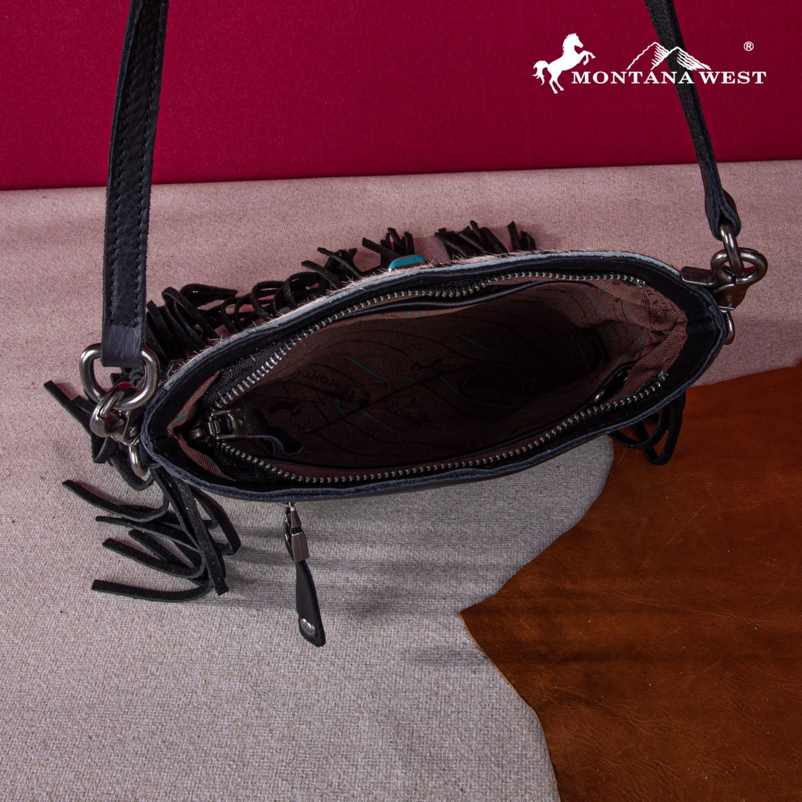 Montana West Leather Hair On Fringe Bohemian Crossbody