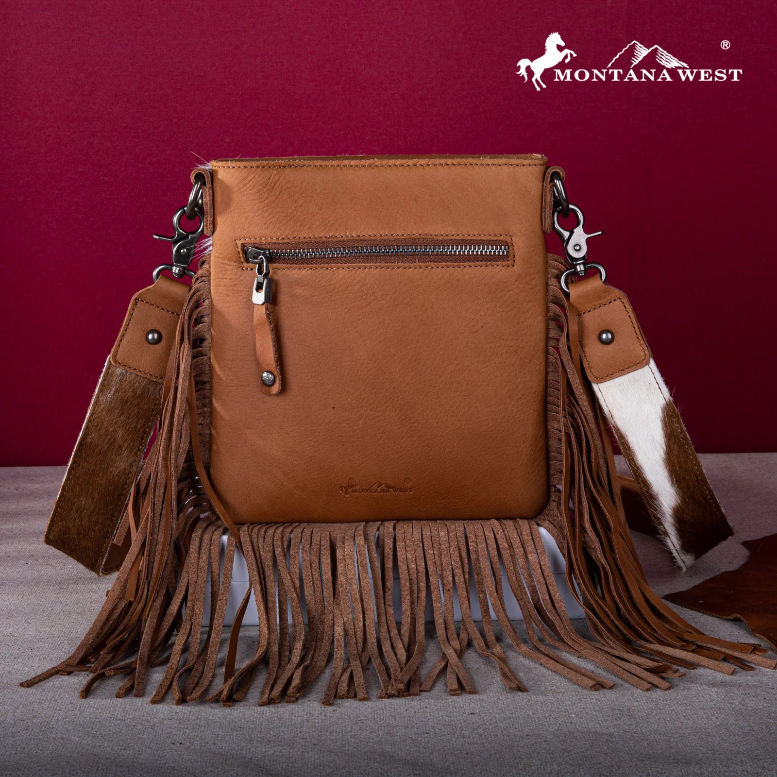 Montana West Leather Hair On Fringe Crossbody | Giftware - Handbag | Saddleworld Ipswich