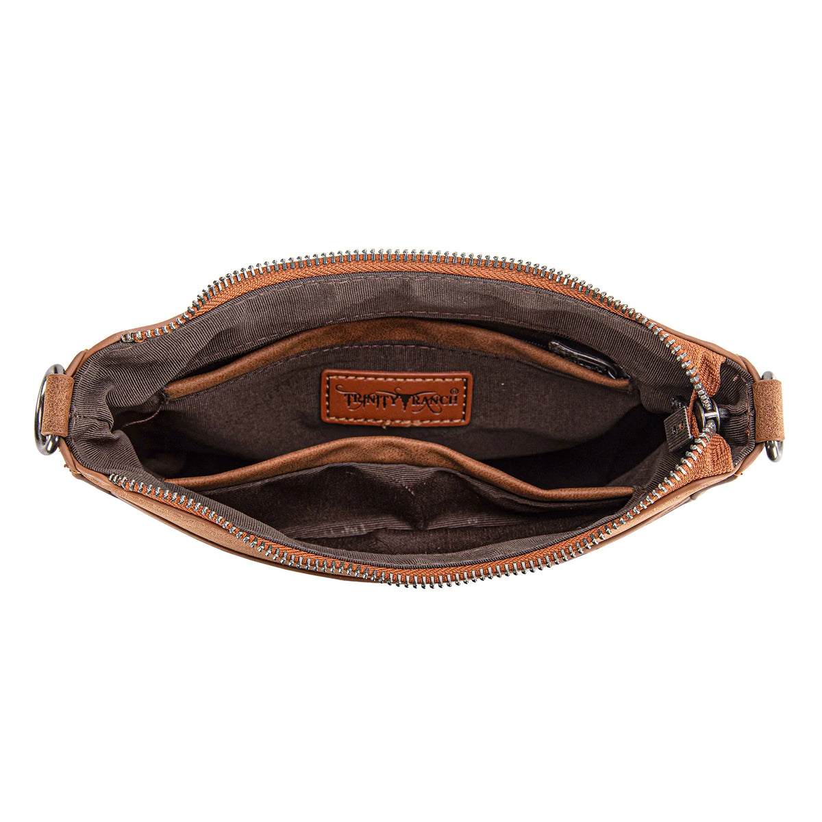 Trinity Ranch Floral Aztec Tooled Crossbody