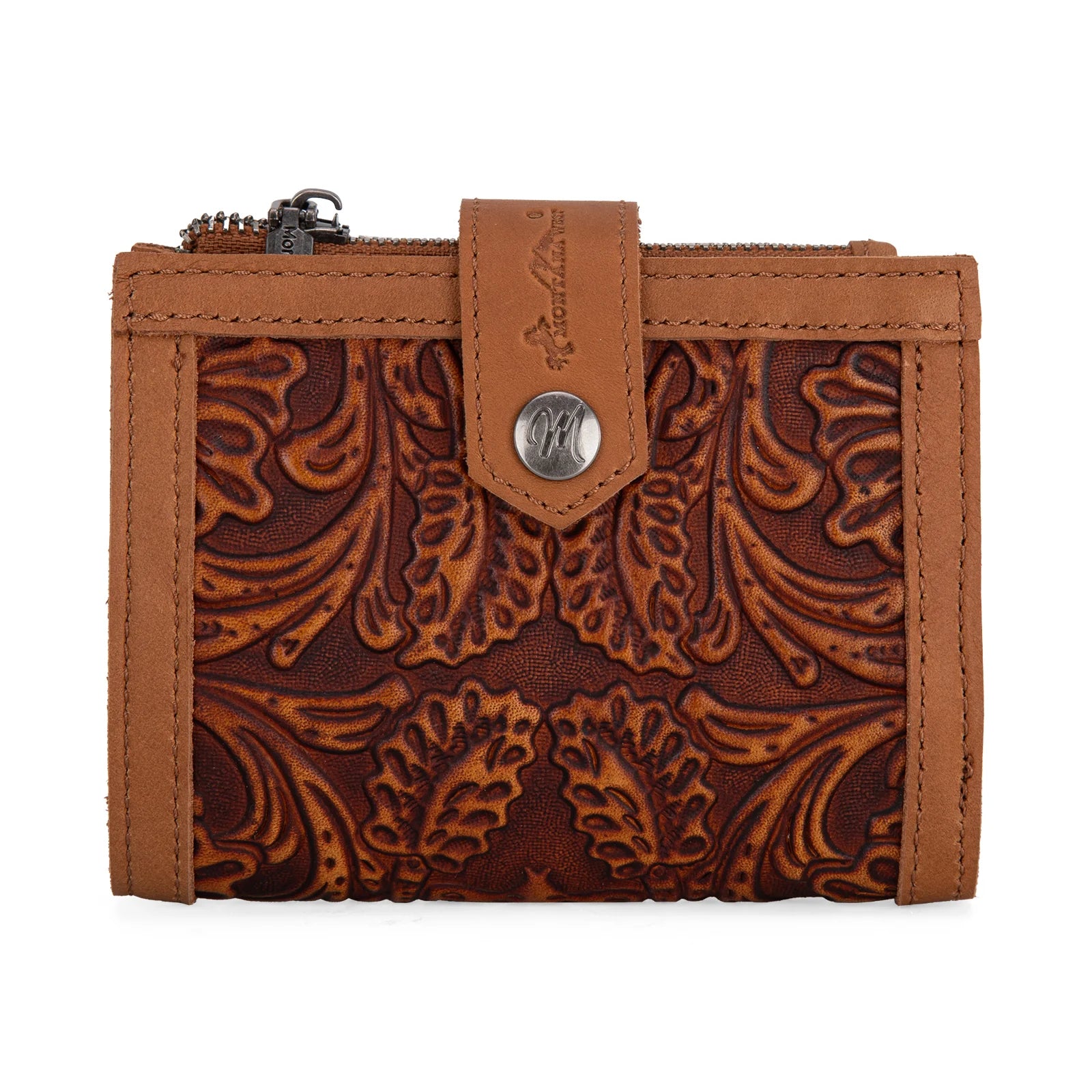 Montana West Leather Tooled Bi Fold RFID Wallet