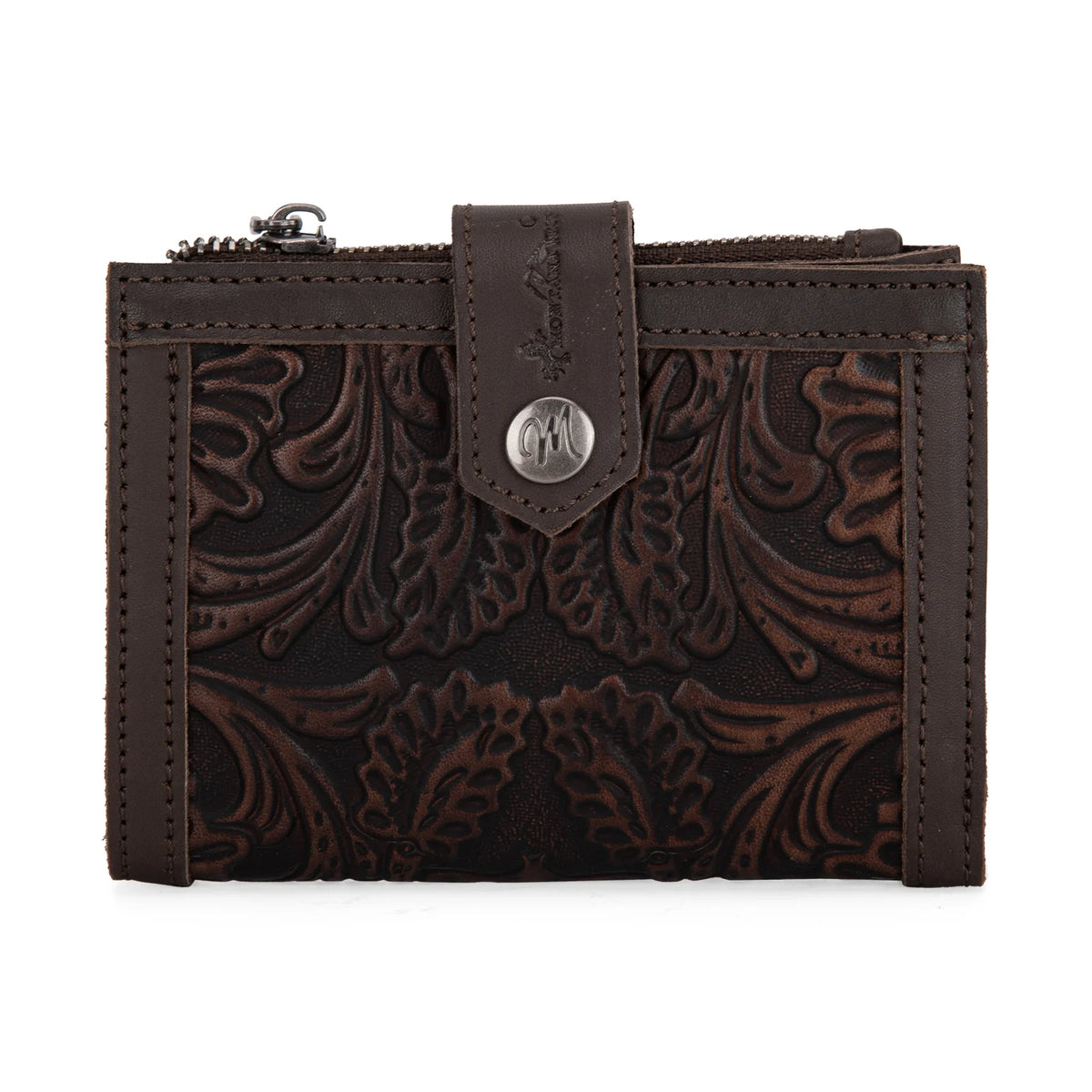 Montana West Leather Tooled Bi Fold RFID Wallet