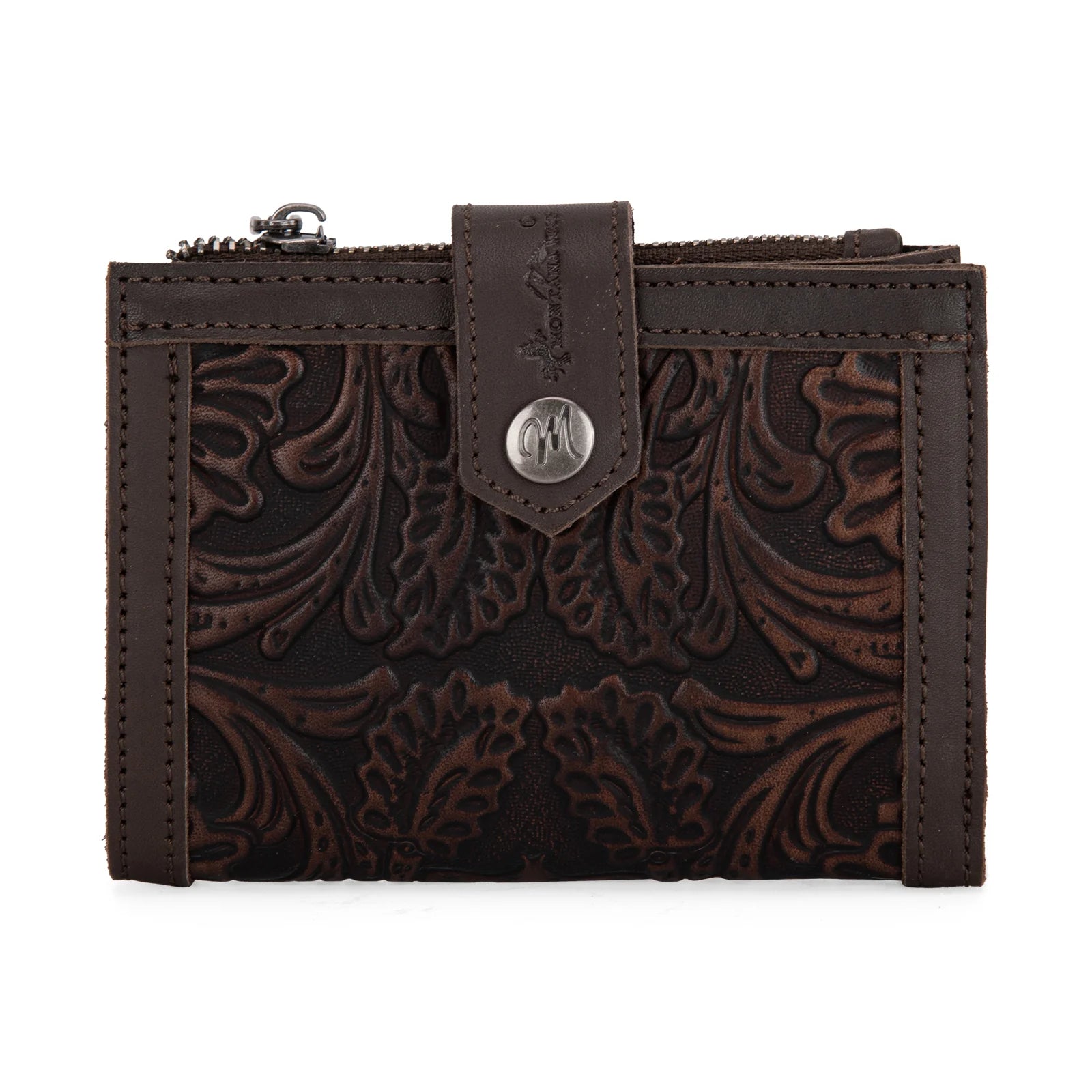 Montana West Leather Tooled Bi Fold RFID Wallet