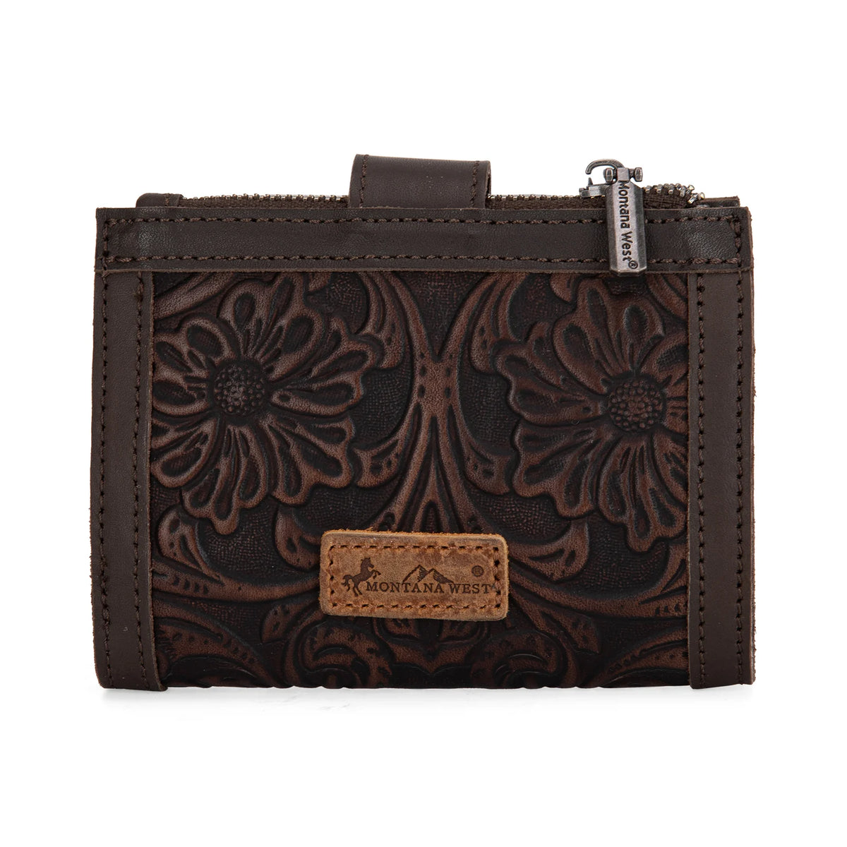 Montana West Leather Tooled Bi Fold RFID Wallet