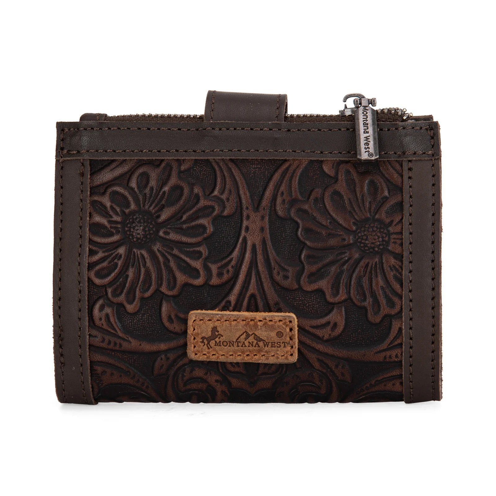 Montana West Leather Tooled Bi Fold RFID Wallet