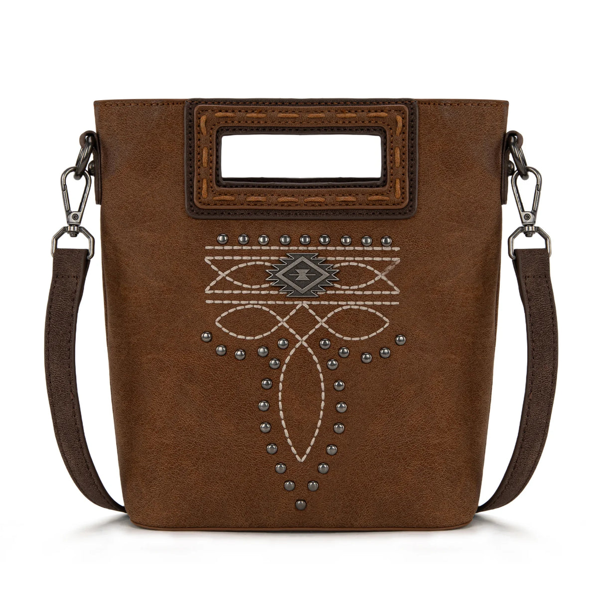 Montana West Cut Out Embroidered Top Handle Crossbody