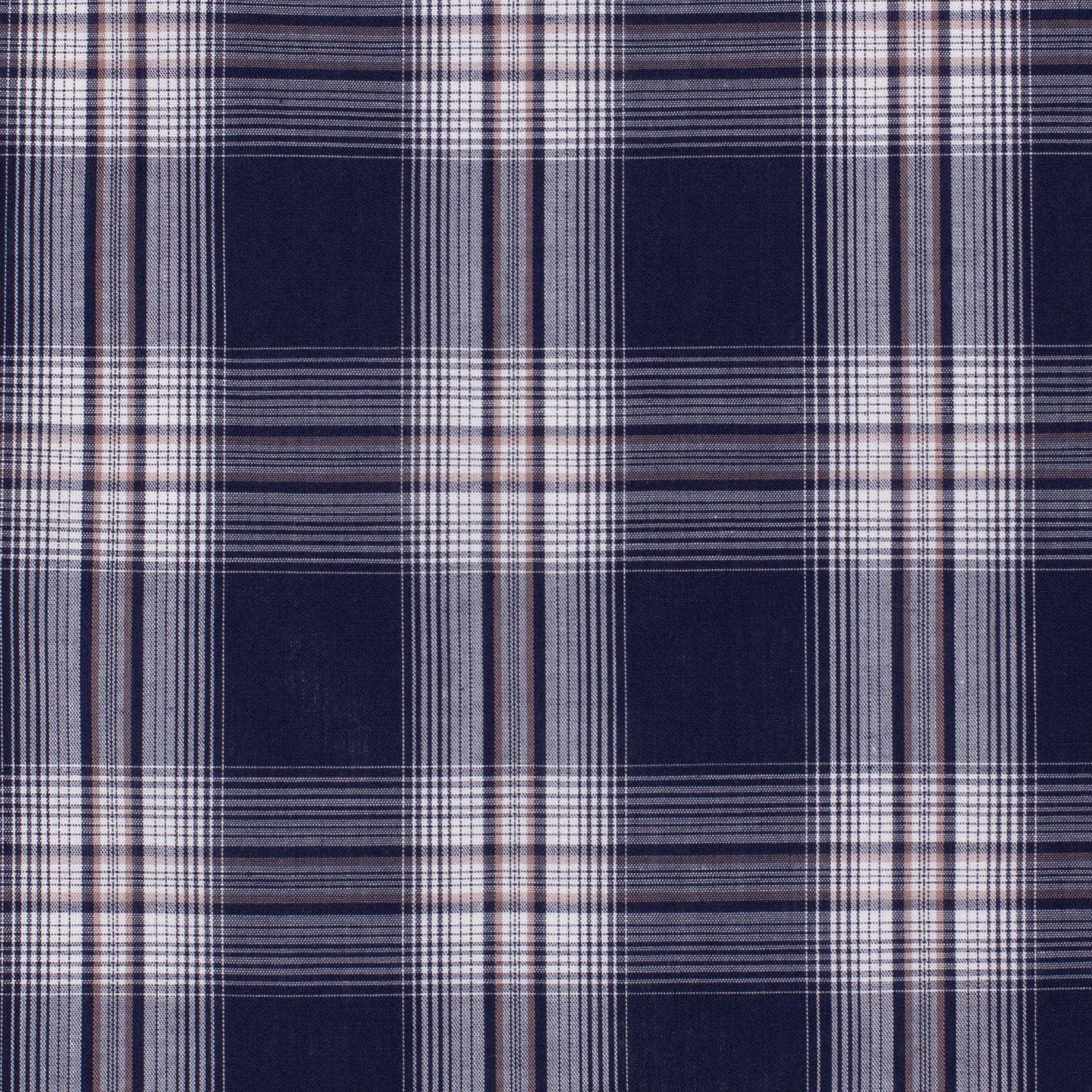 Just Country Mns Austin Full Button Print Workshirt Navy and White Plaid