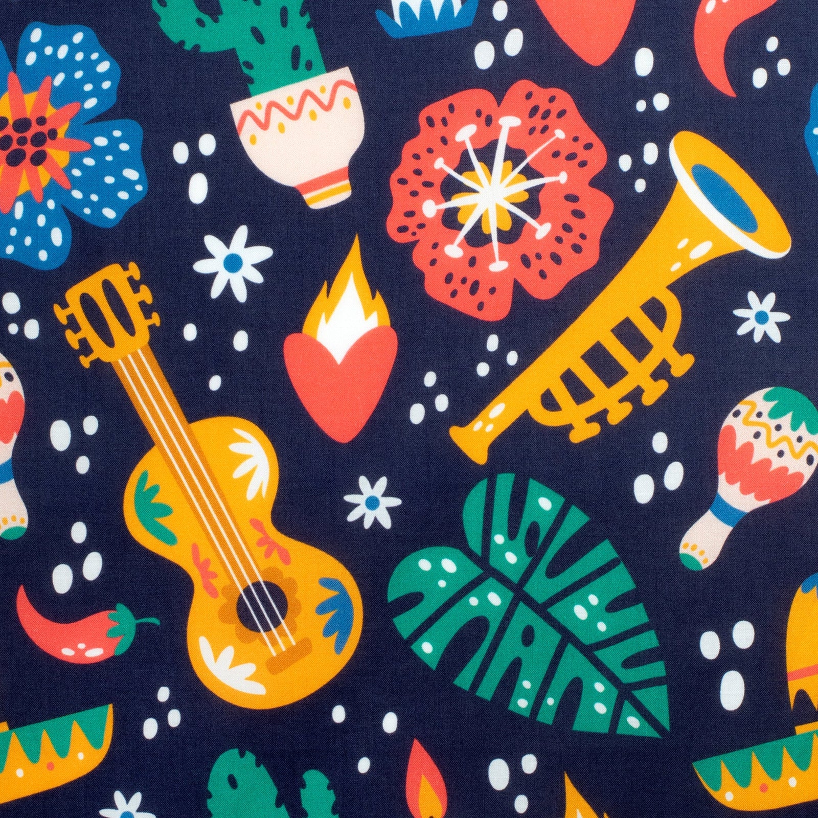 Just Country Mns Jordan Full Button Short Sleeve Print Workshirt Navy Fiesta