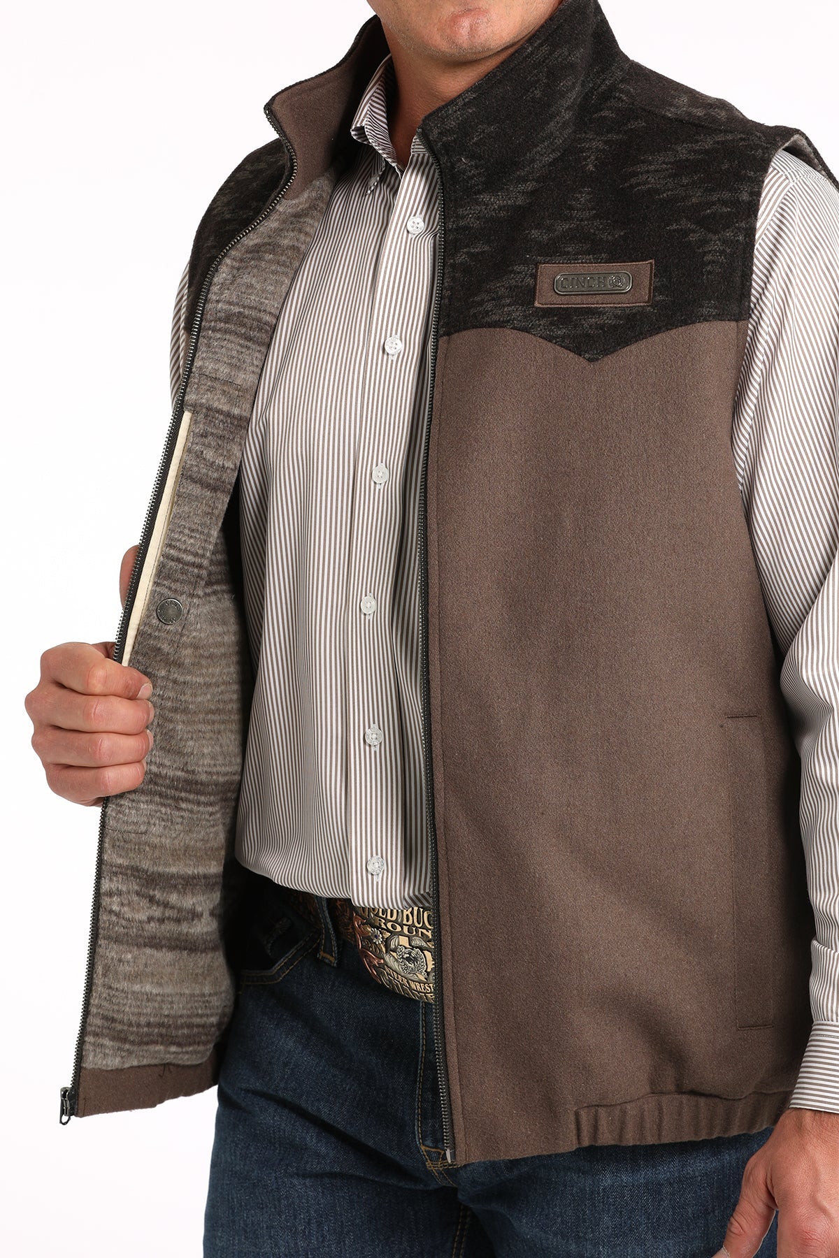 Cinch Mens Western Vest - Brown - Winter Black Friday Sale