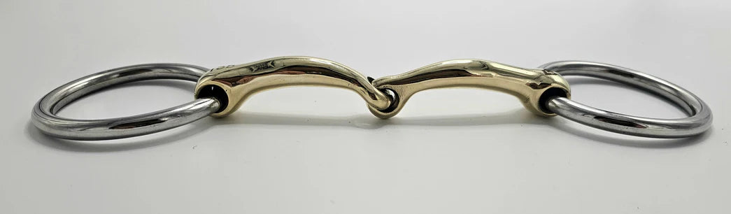 Toprail Medium Weighted Loose Ring German Silver Snaffle