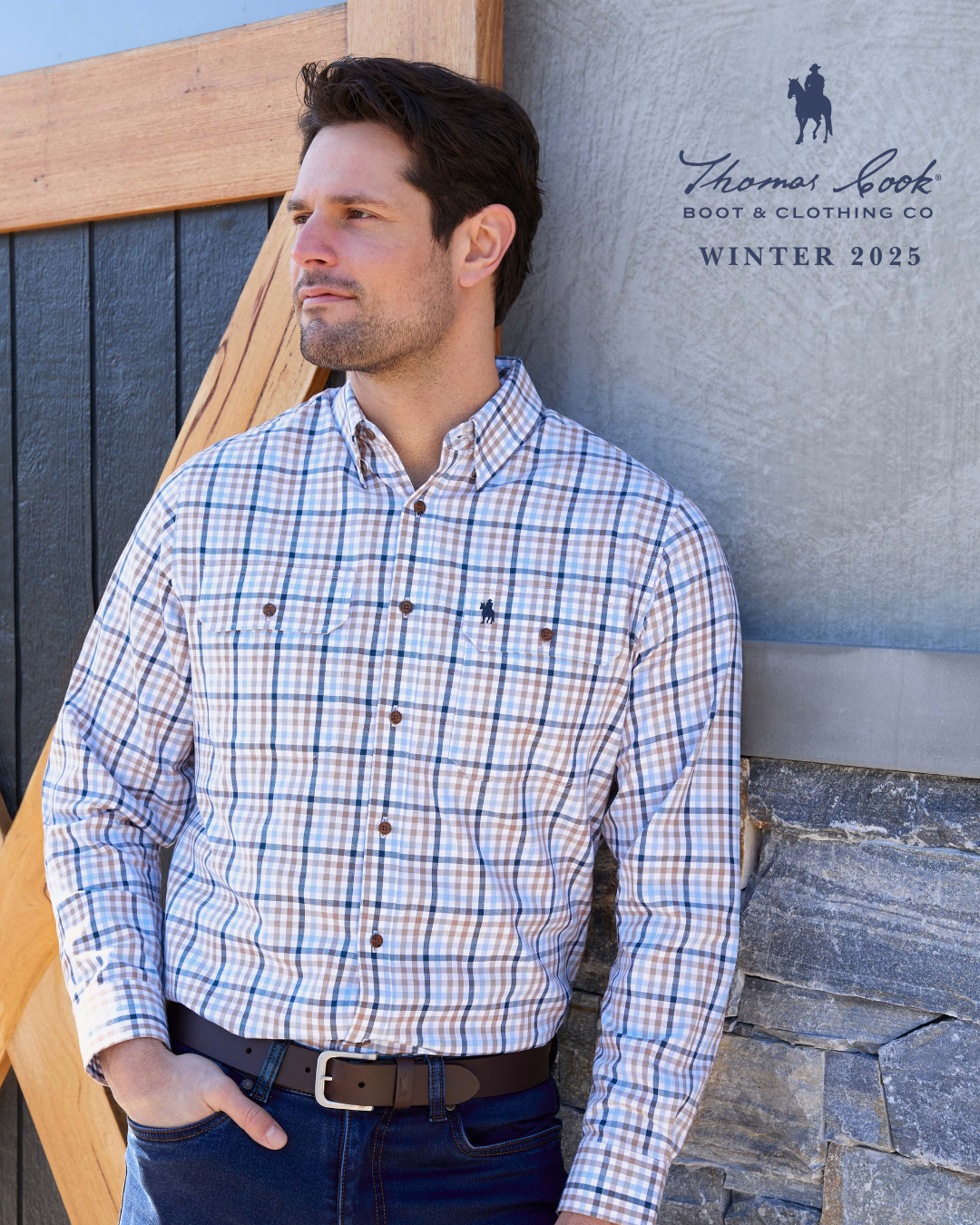 Thomas Cook Mens Jase 2 Pocket Long Sleeve Shirt - Black Friday Sale